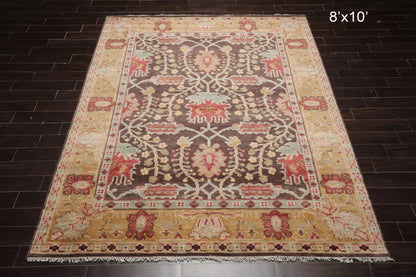 Multi Sizes Hand Knotted LoomBloom Muted Turkish Oushak 100% Wool Traditional  Oriental Area Rug Brown,Mustard Color-2
