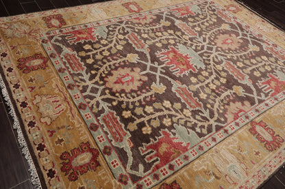 Multi Sizes Hand Knotted LoomBloom Muted Turkish Oushak 100% Wool Traditional  Oriental Area Rug Brown,Mustard Color-4