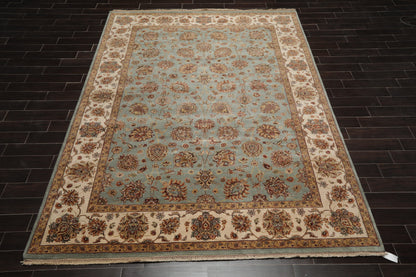 8'6" x 11'6" Hand Knotted 100% Wool Agra 200 KPSI Oriental Area Rug Aqua-1