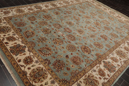 8'6" x 11'6" Hand Knotted 100% Wool Agra 200 KPSI Oriental Area Rug Aqua-3