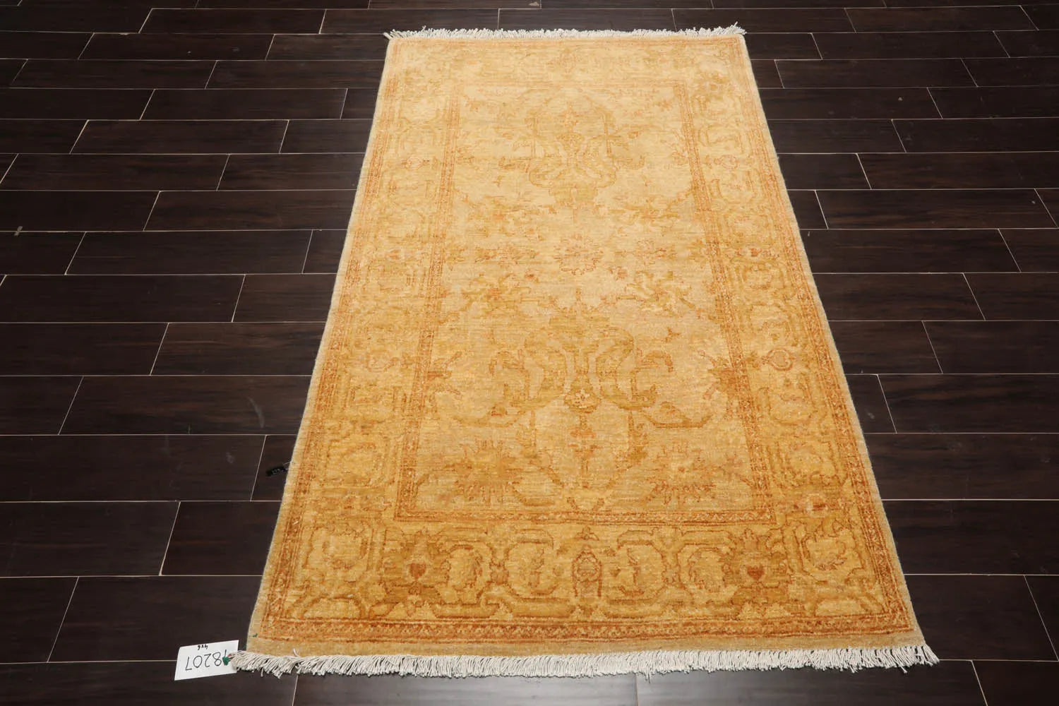 4x6 Light Gold, Brown Hand Knotted Persian 100% Wool Chobi Peshawar Traditional Oriental Area Rug-2