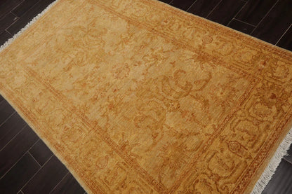 4x6 Light Gold, Brown Hand Knotted Persian 100% Wool Chobi Peshawar Traditional Oriental Area Rug-3