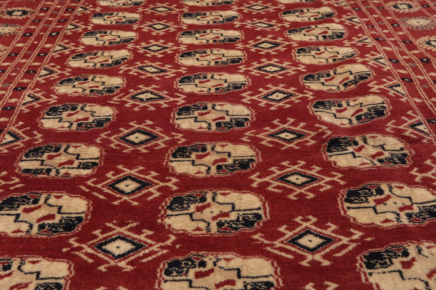 4'2"x6'4" Hand Knotted Wool Bokhaara Traditional 250 KPSI Oriental Area Rug Rust-4