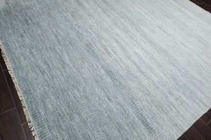 Multi Sizes Gray Hand Knotted Wool and Silk Modern Oriental Area Rug-2