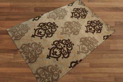 3'7" x 5'7" Handmade 100% Wool Transitional Oriental Area Rug Mint-2
