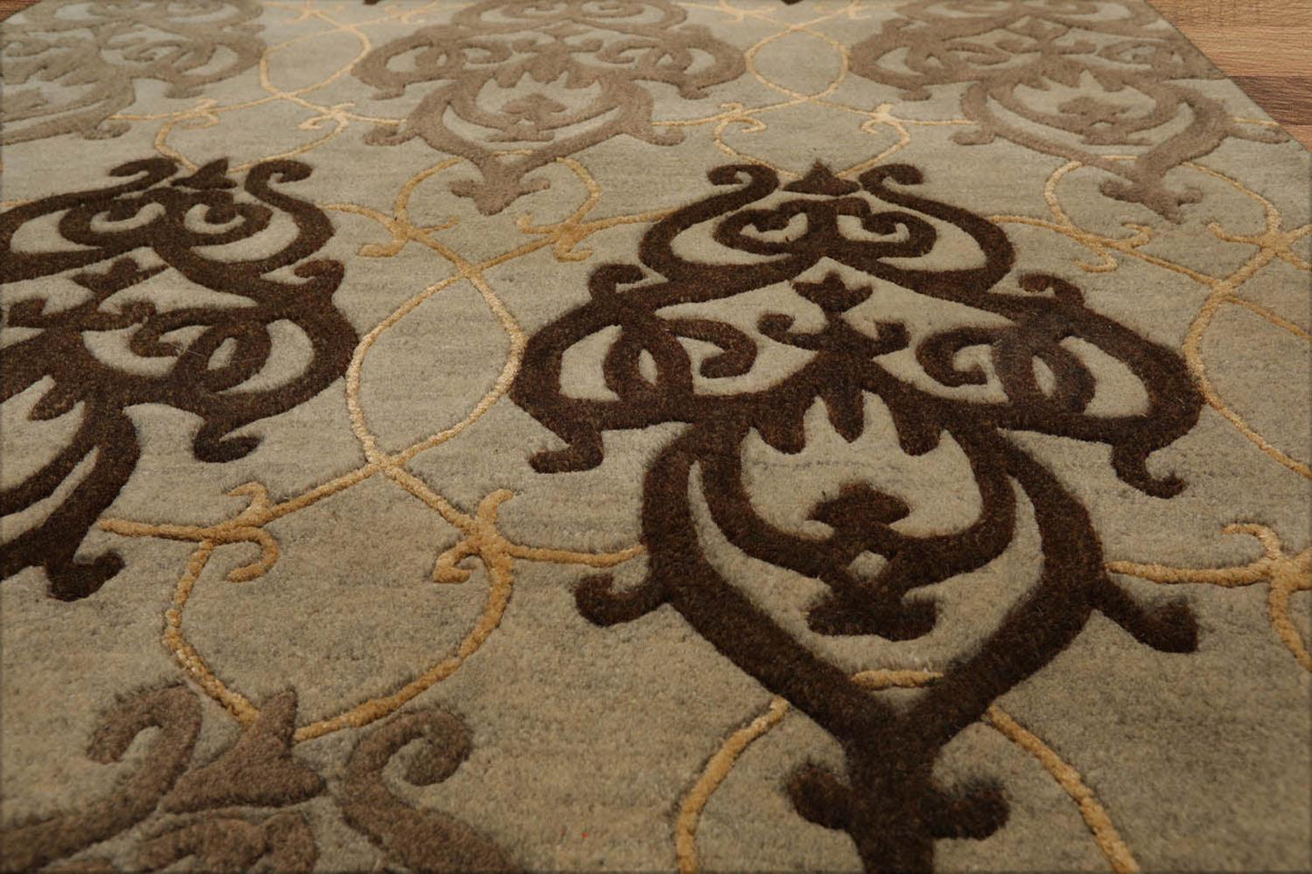 3'7" x 5'7" Handmade 100% Wool Transitional Oriental Area Rug Mint-3