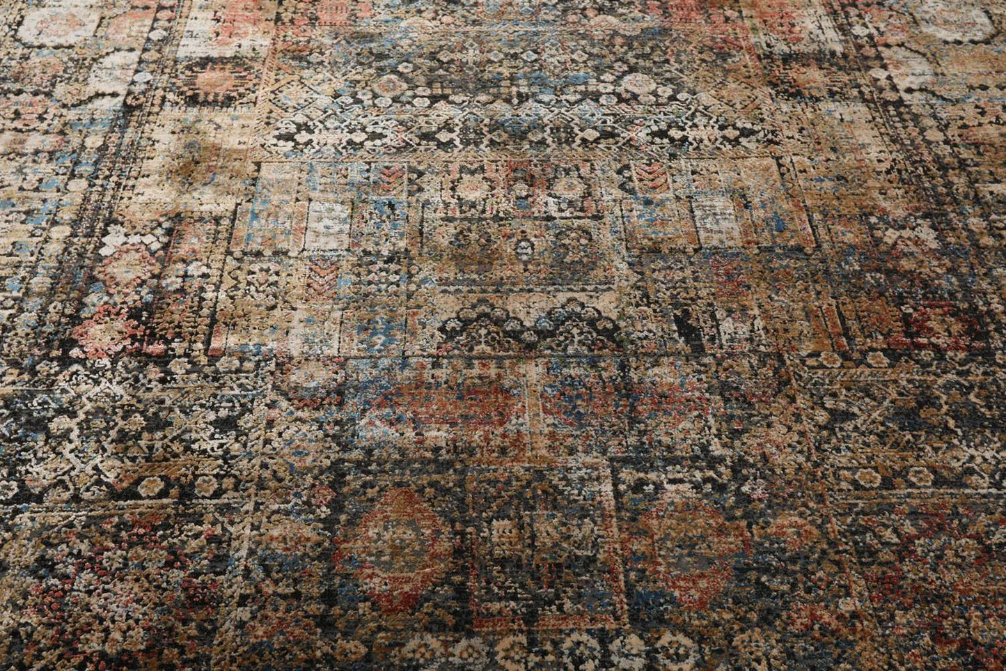 5'2"x7'7" Beige Machine Made Transitional Wool and Bamboo Silk Oriental Area Rug-4
