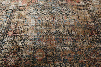 5'2"x7'7" Beige Machine Made Transitional Wool and Bamboo Silk Oriental Area Rug-4