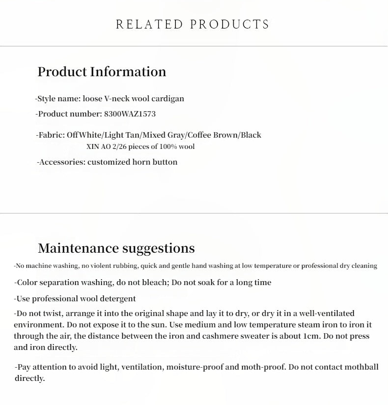 Australian merino wool loose V-neck wool knitted cardigan-4