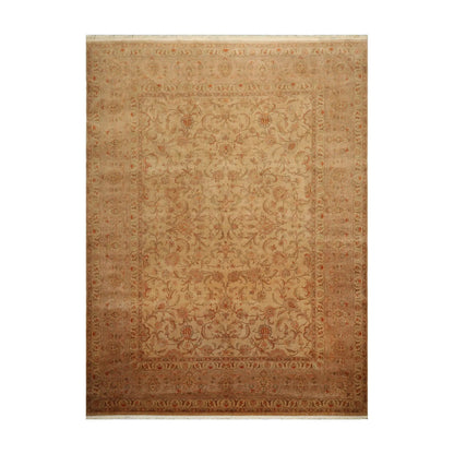 9x12 Tan, Taupe Hand Knotted Persian 100% Wool Traditional 250 KPSI Oriental Area Rug-1