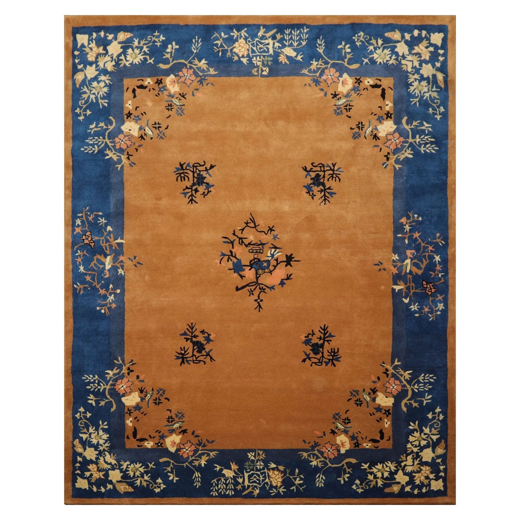 LoomBloom Multi Sizes Camel Hand Tufted  Chinese Art Deco New Zealand Wool Oriental Area Rug-1