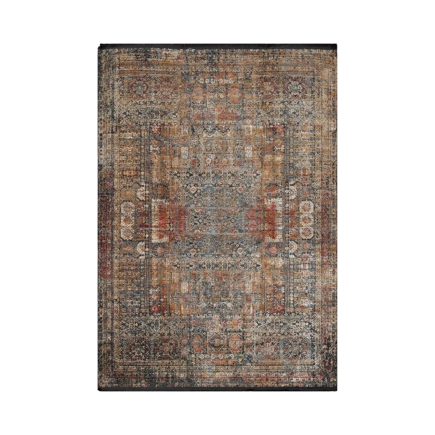 5'2"x7'7" Beige Machine Made Transitional Wool and Bamboo Silk Oriental Area Rug-1