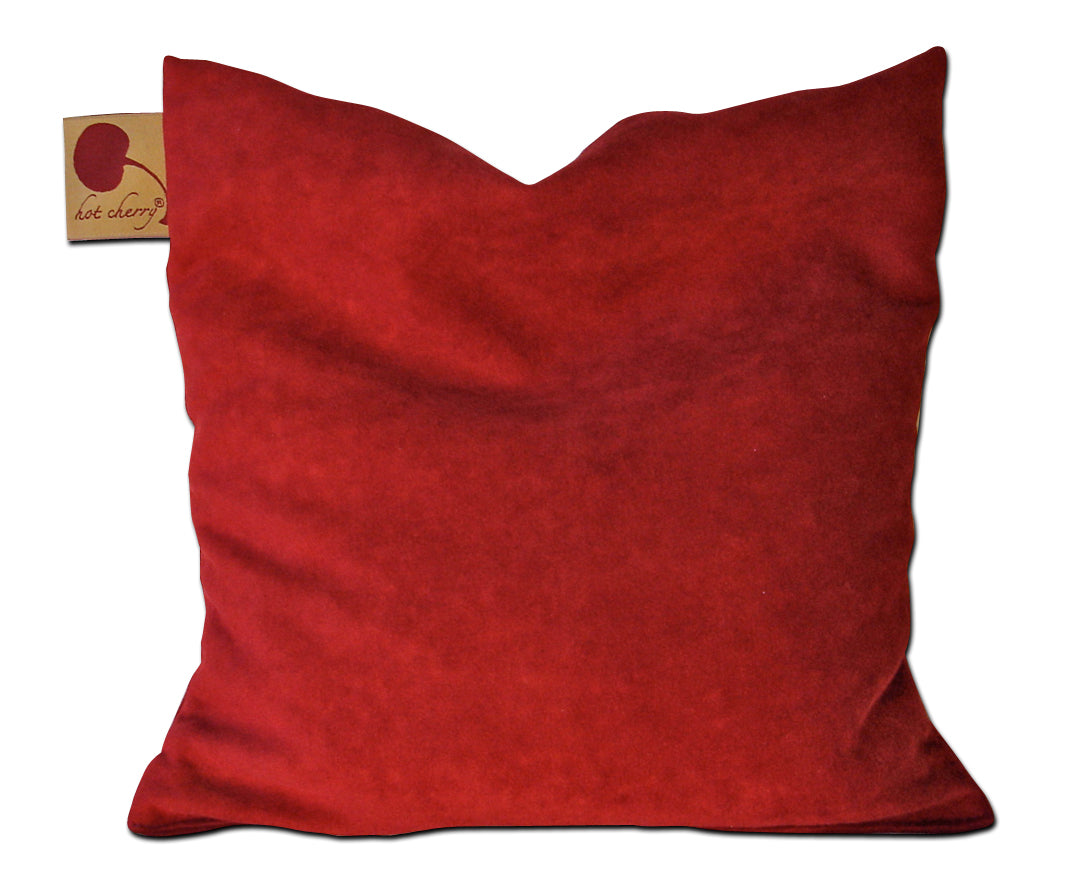 Hot Cherry Square Pillow in Plush Red Ultra-Suede-3