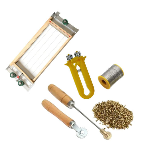 Beekeeping Hive Frame Wiring Pack, Wiring Jig, Copper Roller & Eyelets Wire Tensioner Wire Embedder-0