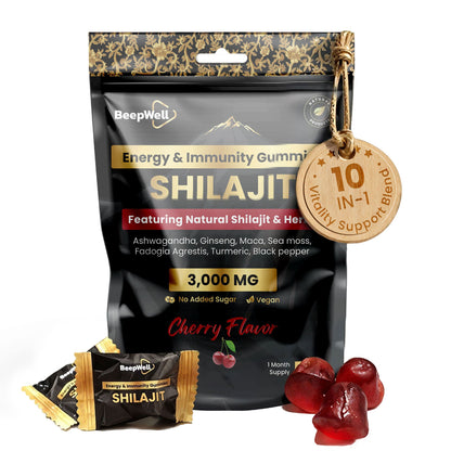 Himalayan Shilajit Gummies – 60 Gummies | 3000mg RHE per Serving | Herbal Wellness Blend with Natural Cherry Flavor-0