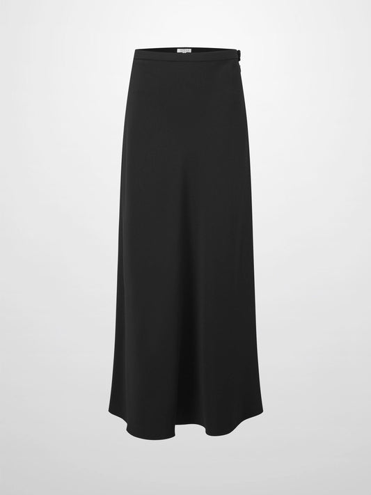 Crepe Flare Skirt-Black-0