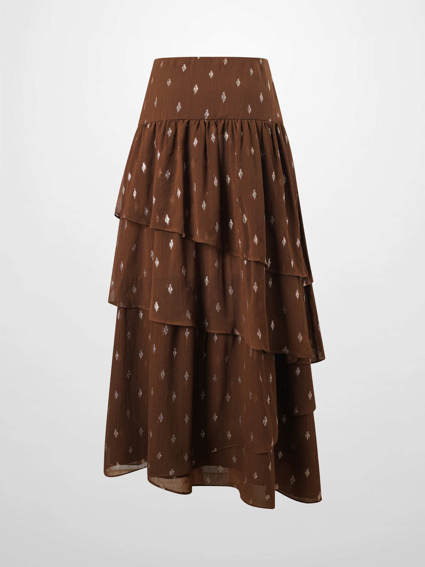 Chiffon Layered Skirt-Gold Brushed-2