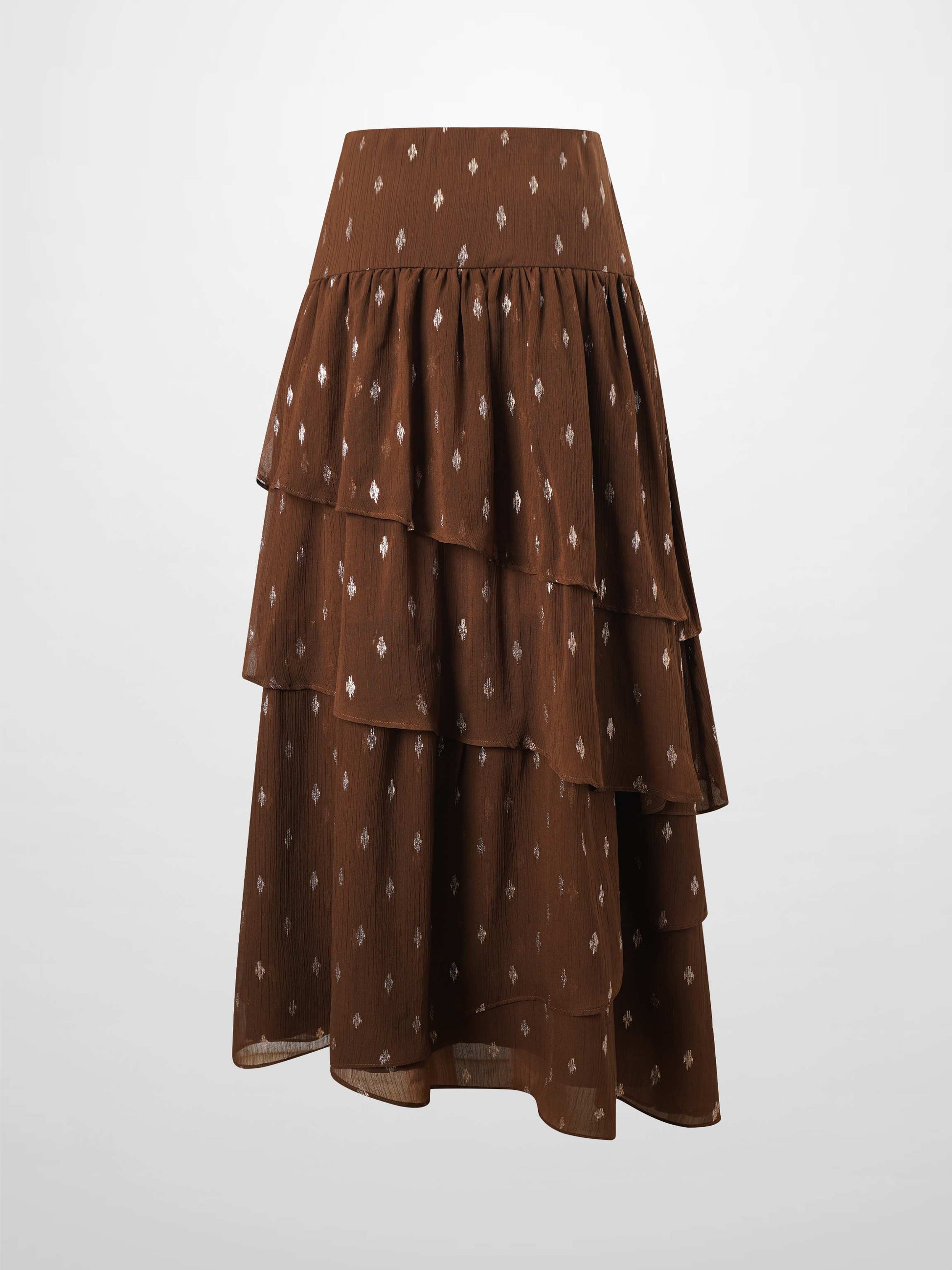 Chiffon Layered Skirt-Gold Brushed-2