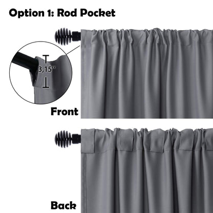 DWCN 1 Panel Wide Width Blackout Curtain, Room Divider Curtains-2