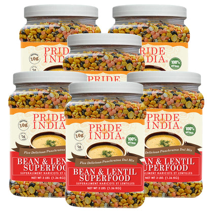Indian Bean & Lentil Superfood - Five Delicious Panchratna Dal Mixed Jar-4