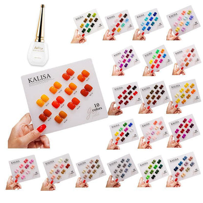 Kalisa 10Pcs Gel Nail Set Gel Nail Polish Kit Glitter Soak Off Uv Varnish 15Ml-1