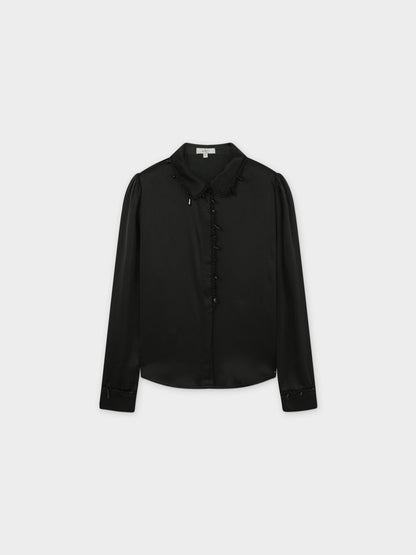 Beaded Trim Blouse-Black-1