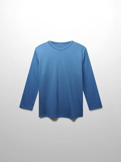 RIBBED HIGH V 3Q-PERIWINKLE BLUE-0