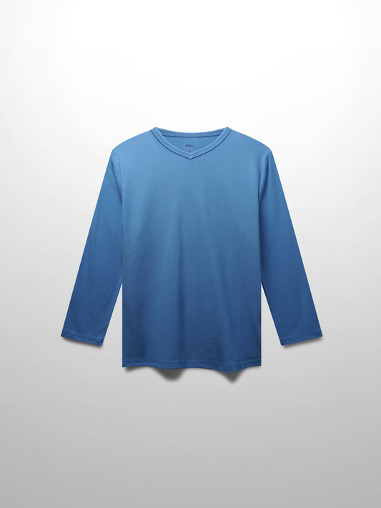 RIBBED HIGH V 3Q-PERIWINKLE BLUE-0