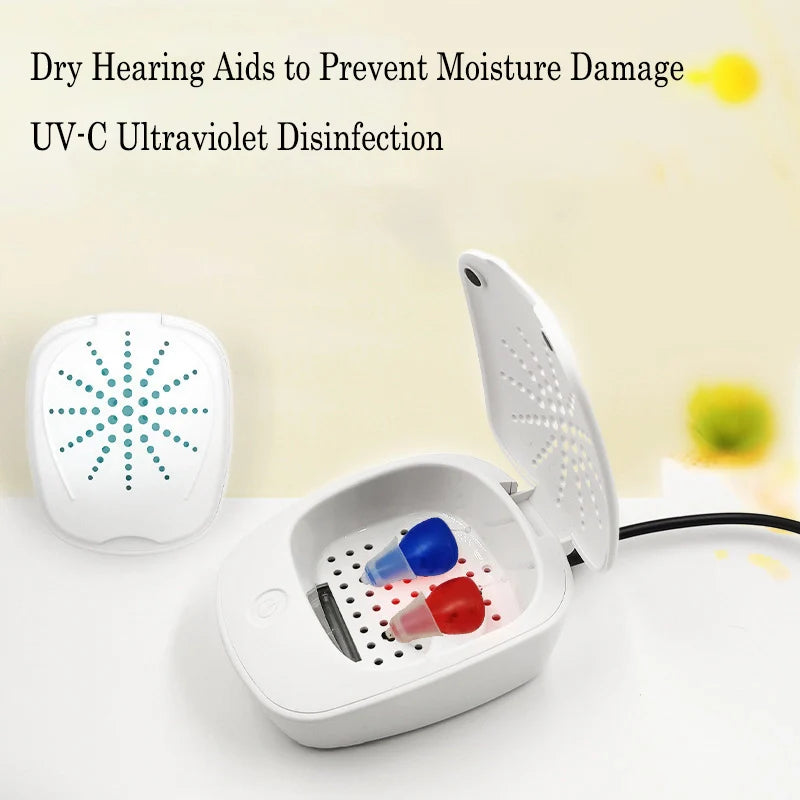 Hearing Aids UV Drying and Sterilization Box, Electronic Dehumidifier, USB Type-C Plug-in-0