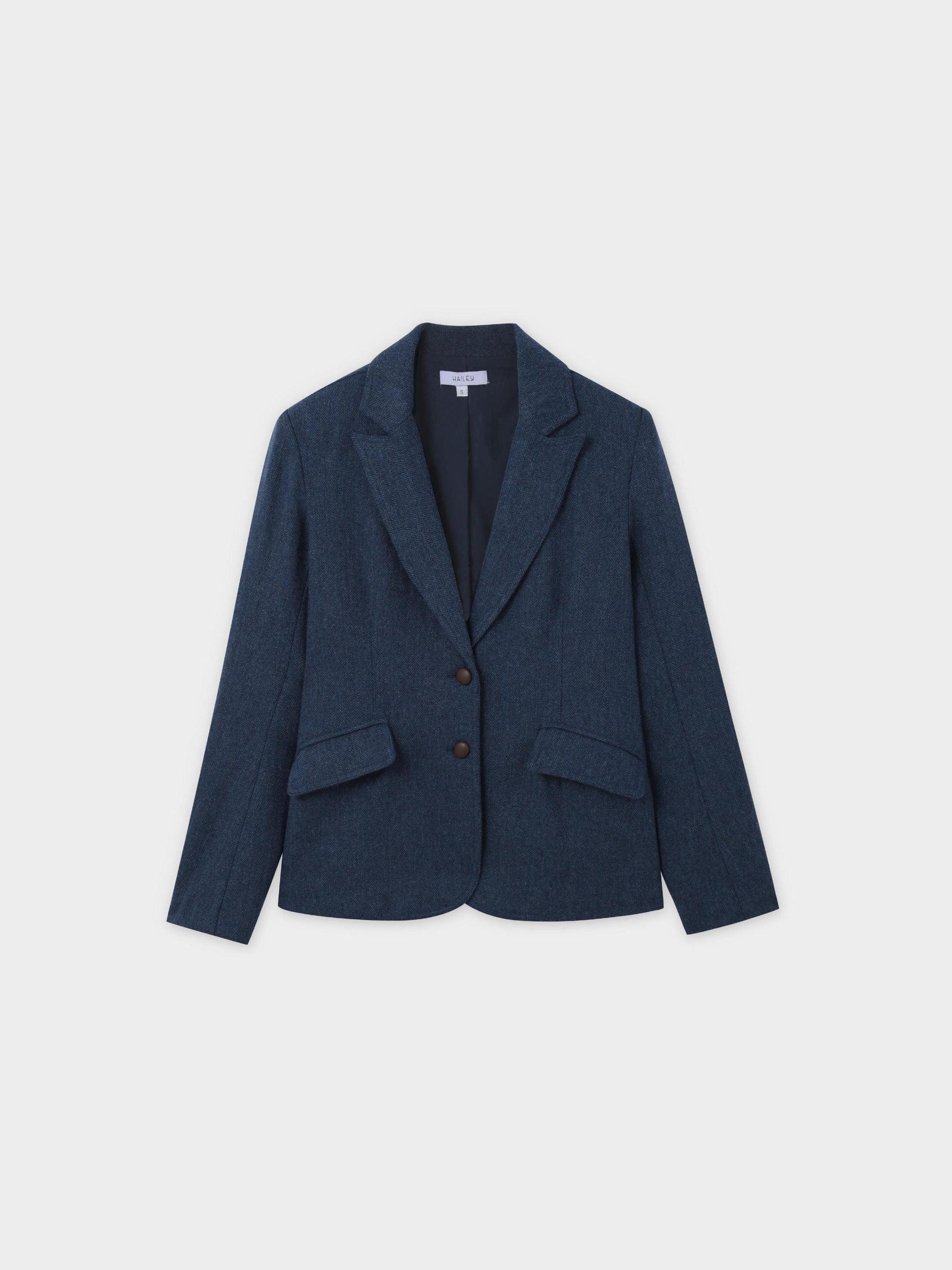 Fitted Blazer-Denim Blue-1