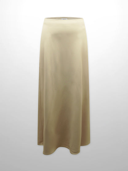 Crepe Slip Skirt-Tan-0