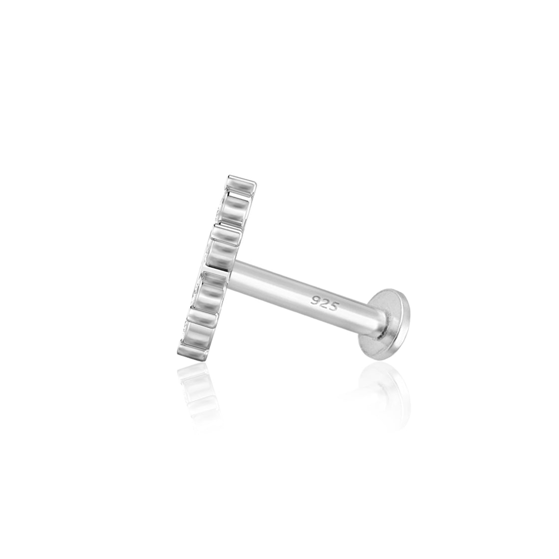 White CZ Triangle Nose Pin - Sterling Silver-4