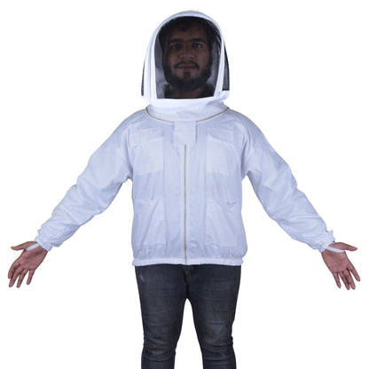 Beekeeping Bee Cotton Jacket With Hood Style Veil Protective Gear-1