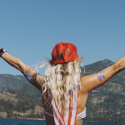 5-Pack: Star: Glittering Patriotic USA Red, White & Blue, Stars & Stripes Star Nipple Pasties by Pastease® o/s-3