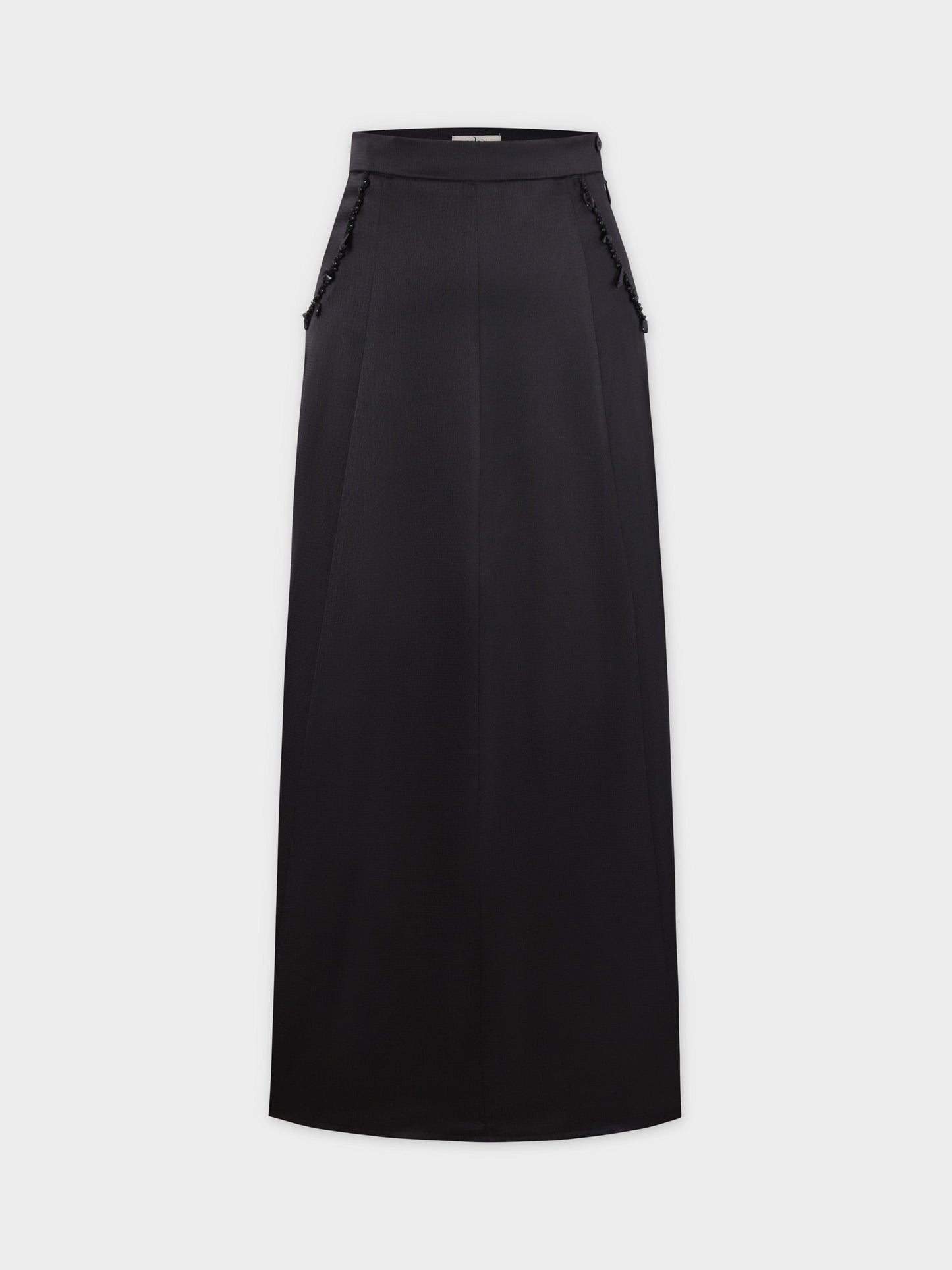 Beaded Trim Skirt-Black-1