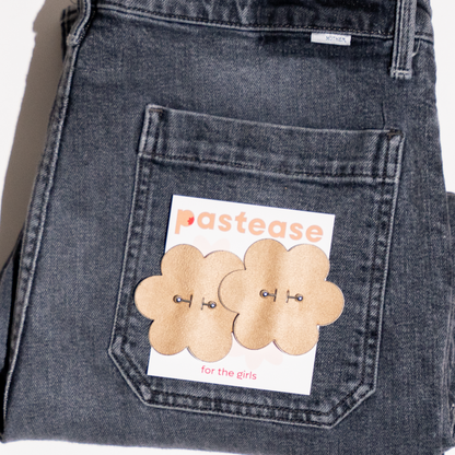 5-Pack: Pierced Pasties: Nude Flower Breast Petal with Barbell Piercing Nipple Covers by Pastease-2