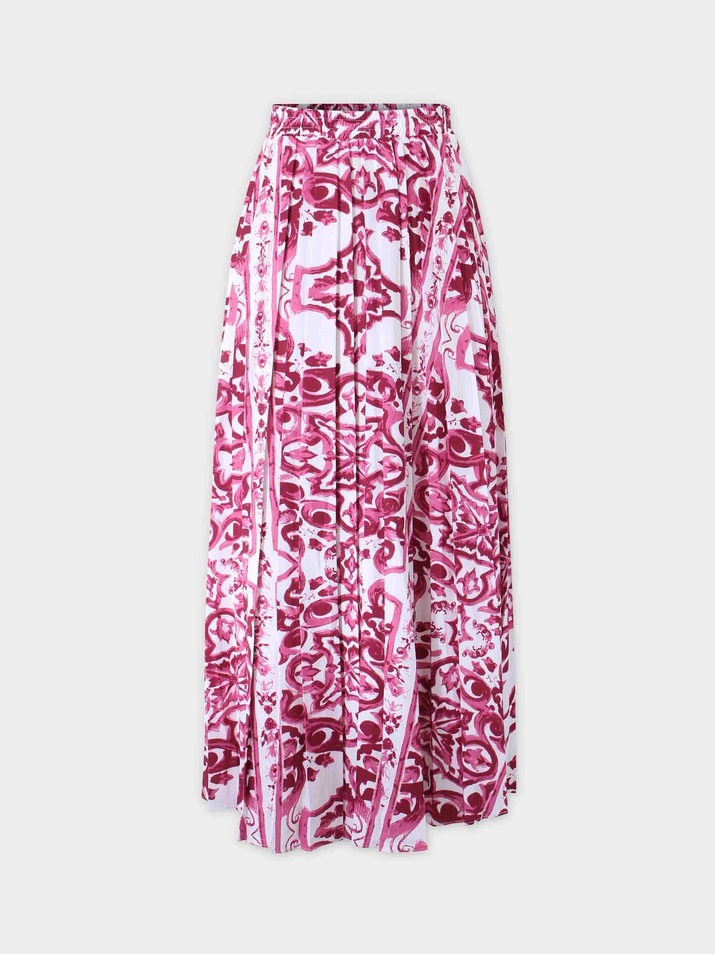 Covered Band Pleated Skirt 37"-Pink Picasso-0