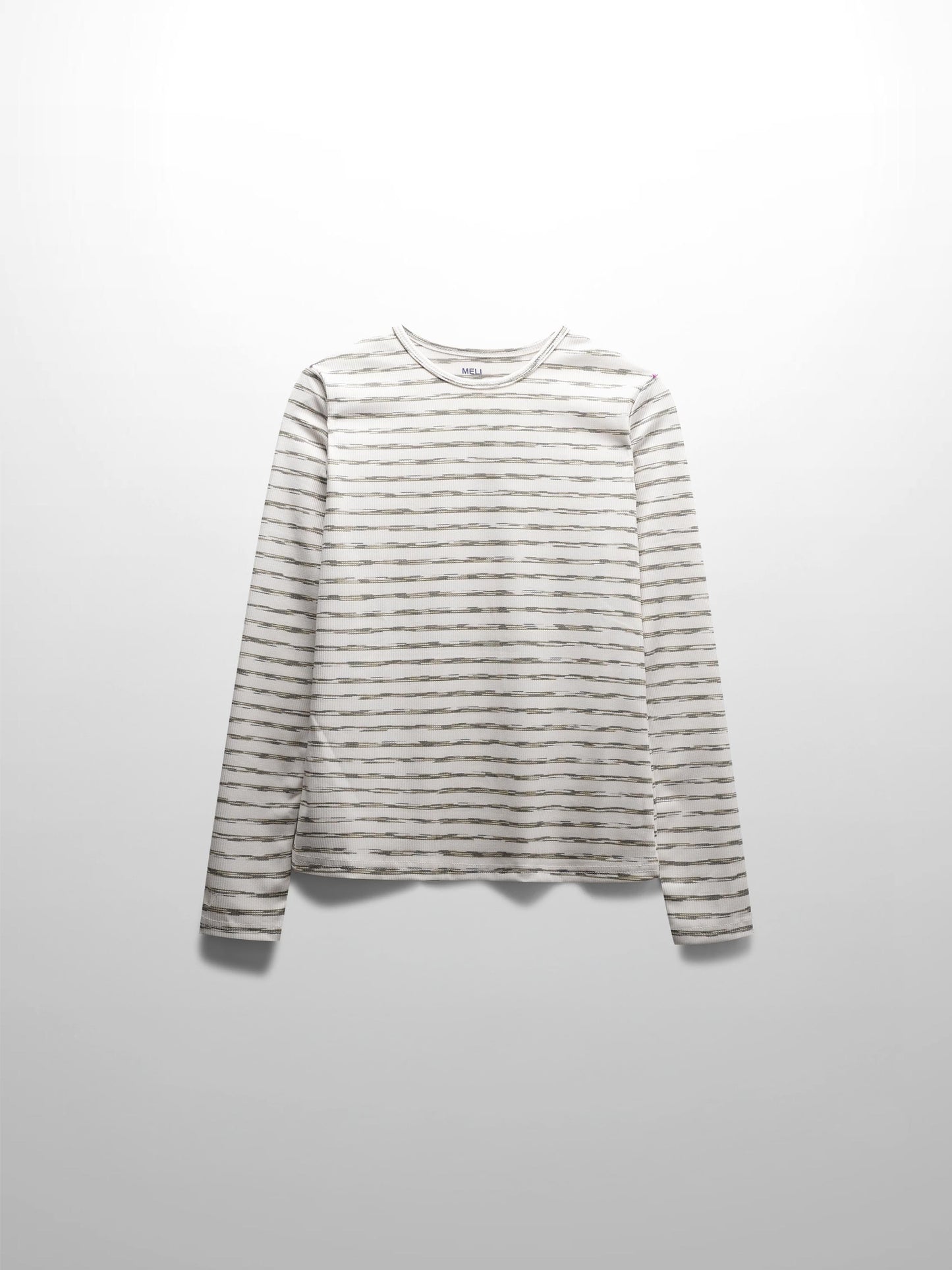 Multi Striped Ribbed Crew-Space Dye Olive-1