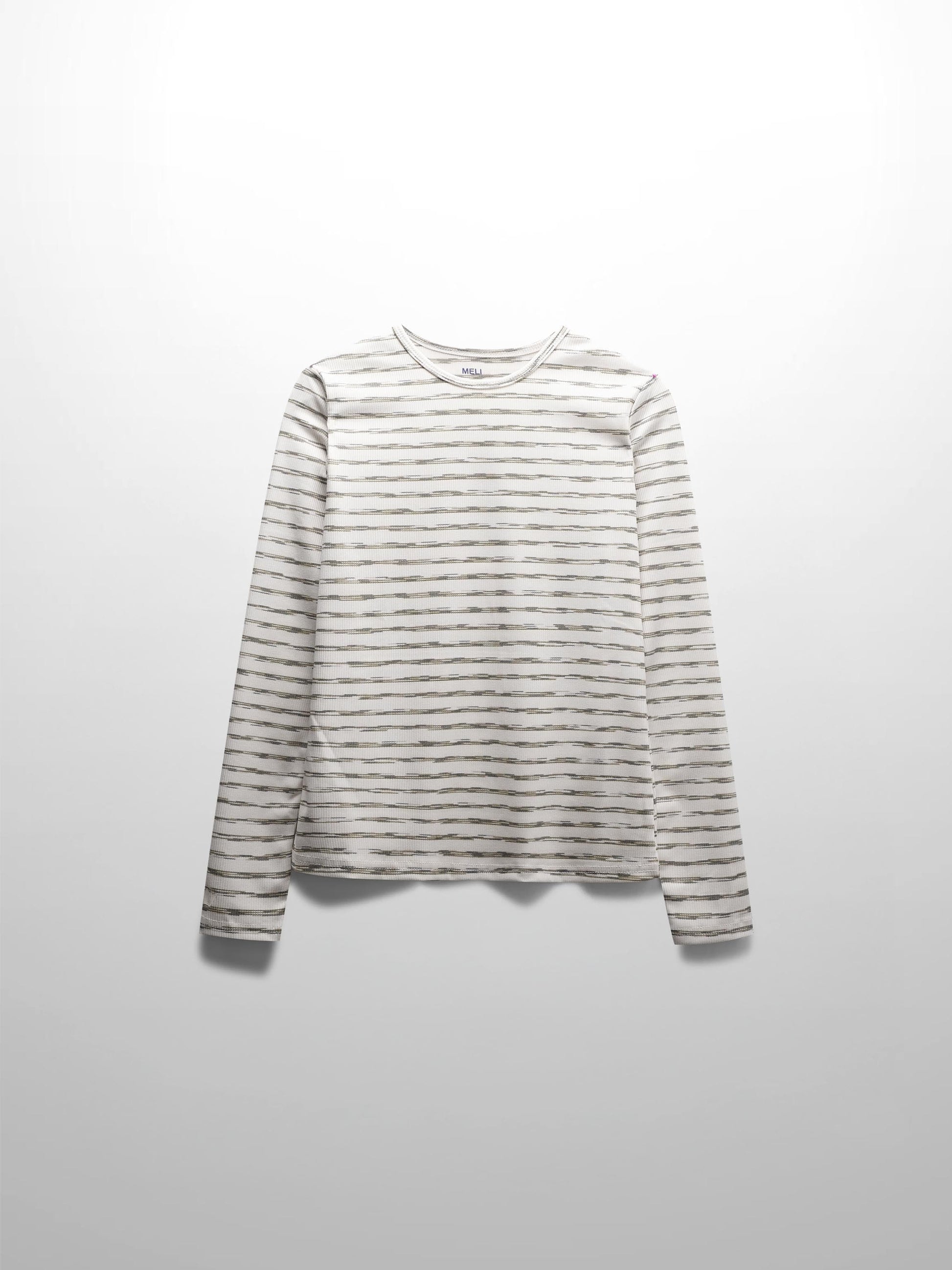 Multi Striped Ribbed Crew-Space Dye Olive-1