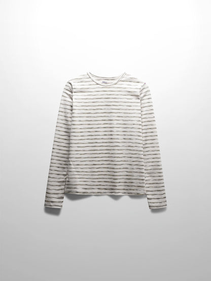 Multi Striped Ribbed Crew-Space Dye Olive-1