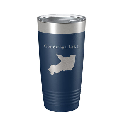 Conestoga Lake Map Tumbler Travel Mug Insulated Laser Engraved Coffee Cup Nebraska 20 oz-2