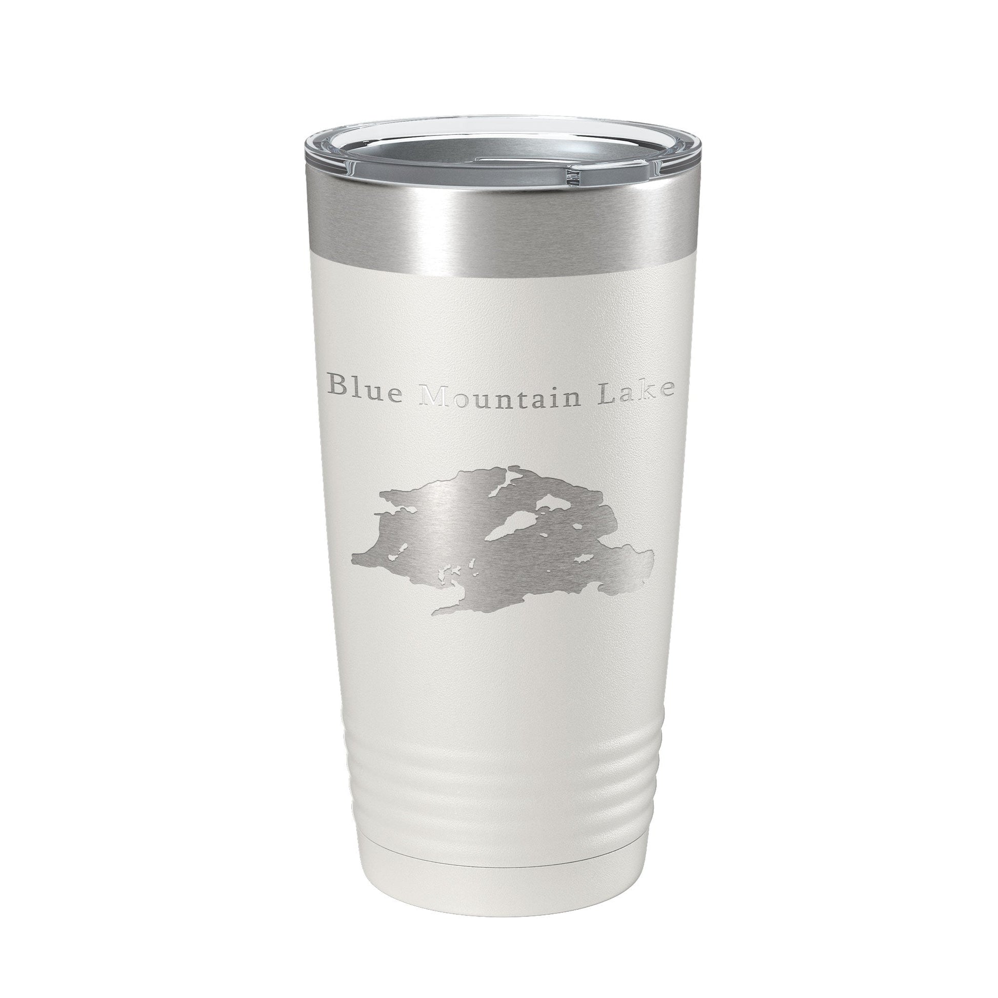Blue Mountain Lake Map Tumbler Travel Mug Insulated Laser Engraved Coffee Cup New York 20 oz-1