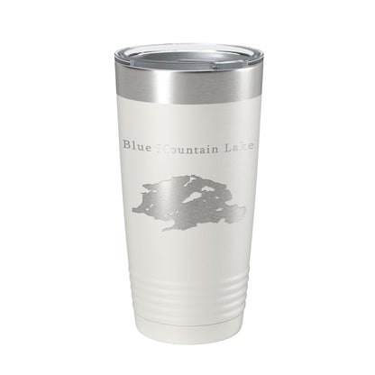 Blue Mountain Lake Map Tumbler Travel Mug Insulated Laser Engraved Coffee Cup New York 20 oz-7