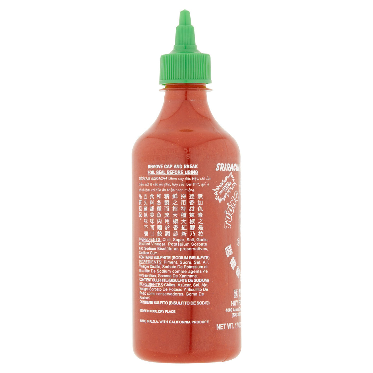 Huy Fong Sriracha Ht Chli Sauce (12x17OZ )-6
