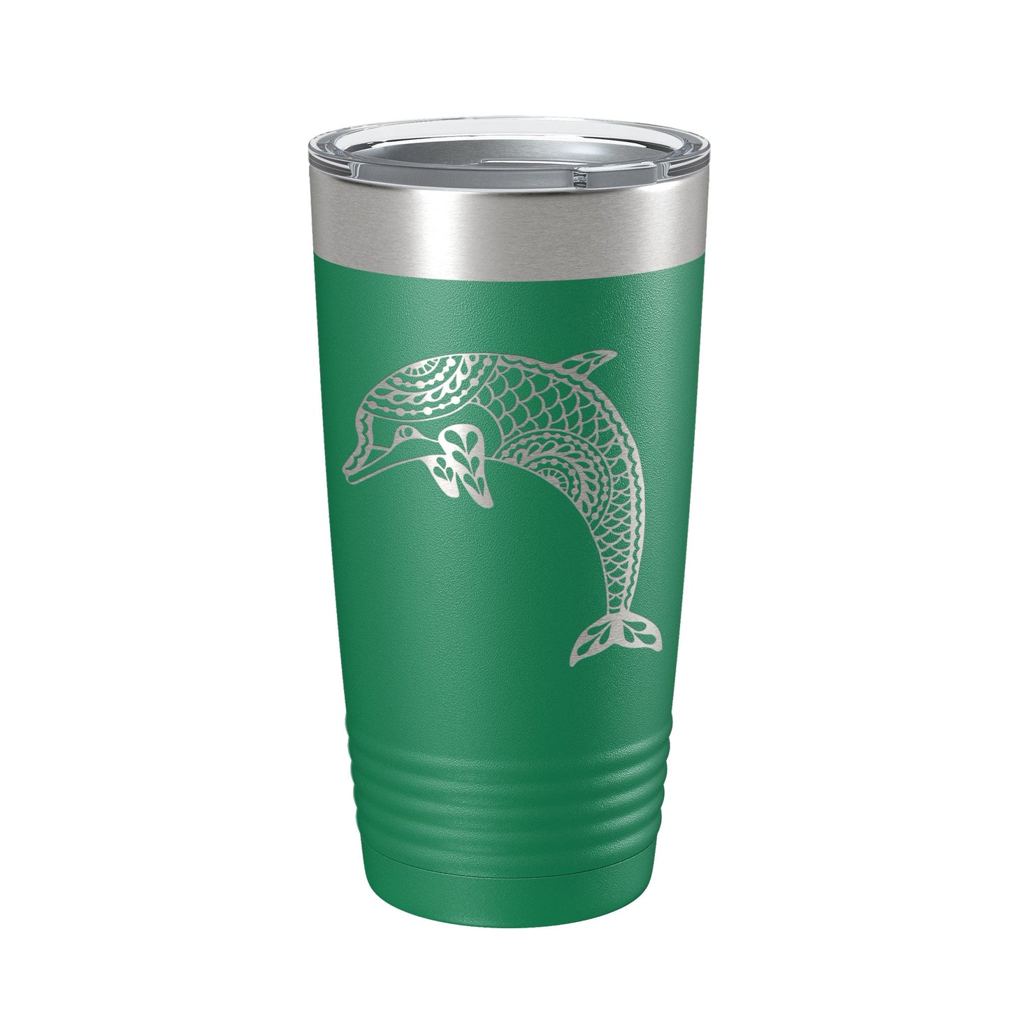 Dolphin Tumbler Zentangle Travel Mug Insulated Laser Engraved Coffee Cup 20 oz-9