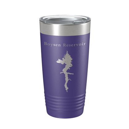 Boysen Reservoir Tumbler Lake Map Travel Mug Insulated Laser Engraved Coffee Cup Wyoming 20 oz-15