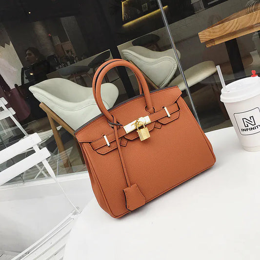 Mini Genuine Leather Platinum Tote Bag for Women