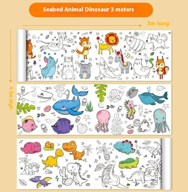 Kids Graffiti Coloring Scroll Roll
