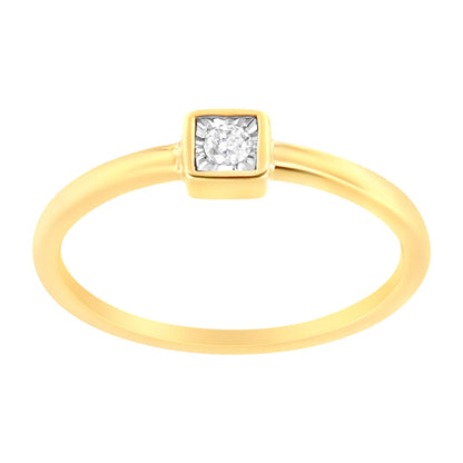 14K Yellow Gold Plated .925 Sterling Silver 1/20 cttw Miracle Set Diamond Promise Ring (J-K Color, I1-I2 Clarity)-1