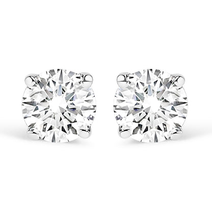 14K Gold 1/2 Cttw Lab Grown Diamond Solitaire Stud Earrings-4